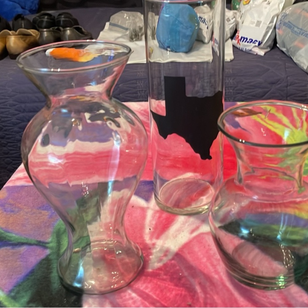 Elegant Clear Glass Vase Set